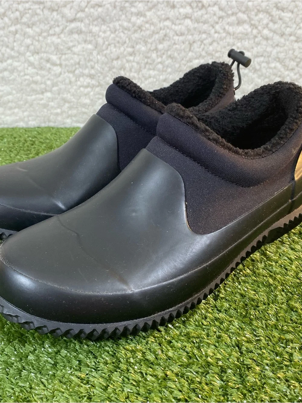 Kensie Carmella Duck Boots Women's Size 8 Winter Rain Clog Black Waterproof Fur
